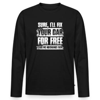 Réparez votre voiture gratuitement Mécanicien automobile passionné de voitures - T-shirt manches longues Premium bio Homme - noir - Devant - Nico (187cm)
