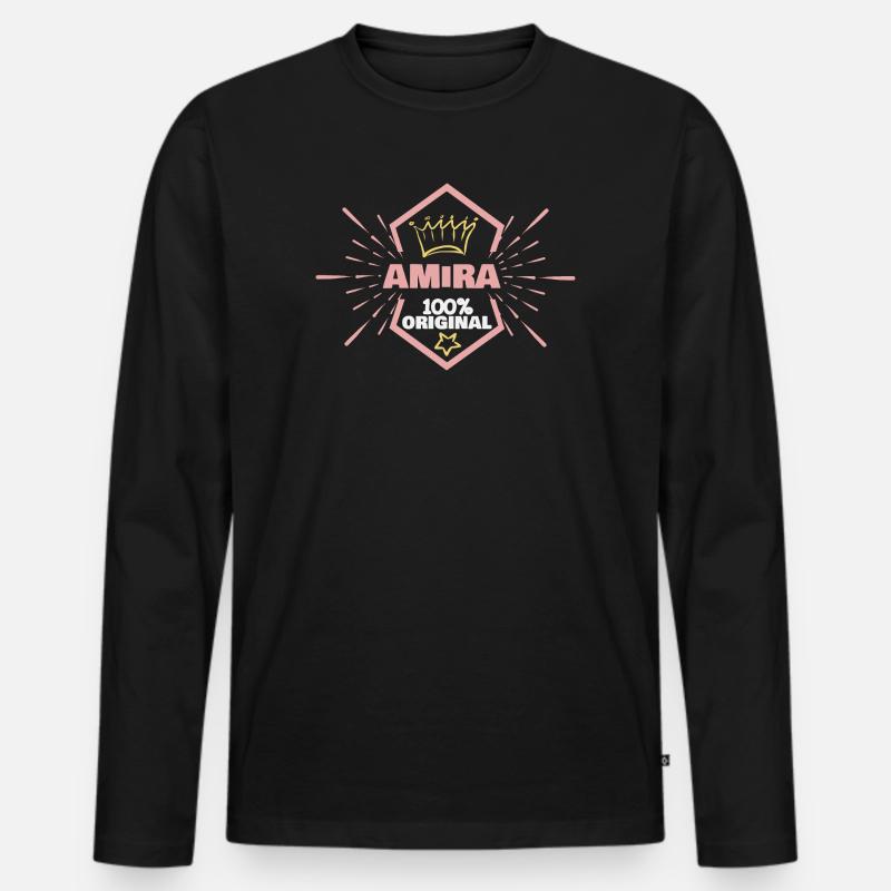 Original Amira - Männer Premium Bio Langarmshirt - Schwarz