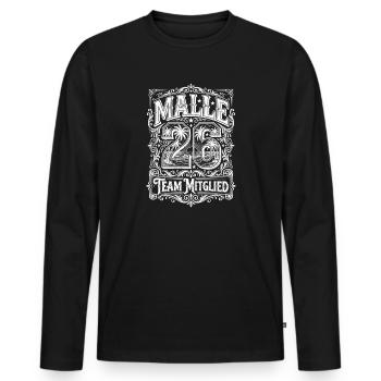 Malle 26 Team Mitglied - Männer Premium Bio Langarmshirt - Schwarz - Vorne - Nico (187cm)
