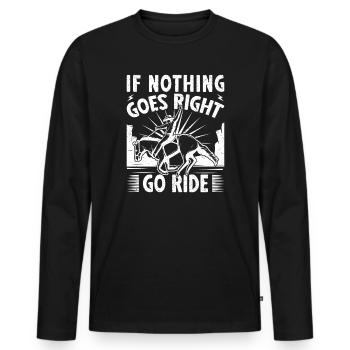 Rodeo Horse Riding Go Ride Cowboy - Men's Premium Organic Long Sleeve Shirt - black - Front - Nico (187cm)