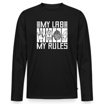 Forensic Analyst My Lab My Rules Squad Crime Lab - Men's Premium Organic Long Sleeve Shirt - black - Front - Nico (187cm)