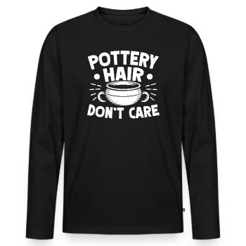 Pottery Artists Hair Don´t Care Pottery - Männer Premium Bio Langarmshirt - Schwarz - Vorne - Nico (187cm)