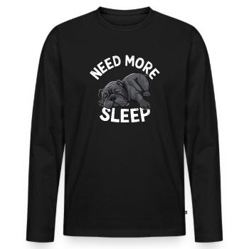 Schlafender Mops Braucht Mehr Schlaf - Männer Premium Bio Langarmshirt - Schwarz - Vorne - Nico (187cm)