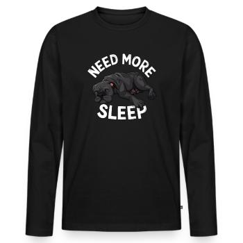 Need More Sleep Dog Motif for Dog Lovers and - Men's Premium Organic Long Sleeve Shirt - black - Front - Nico (187cm)