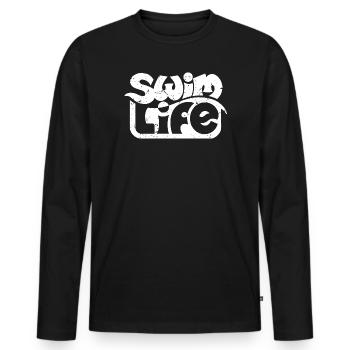 swim life - Männer Premium Bio Langarmshirt - Schwarz - Vorne - Nico (187cm)