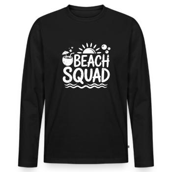beach squad - Männer Premium Bio Langarmshirt - Schwarz - Vorne - Nico (187cm)