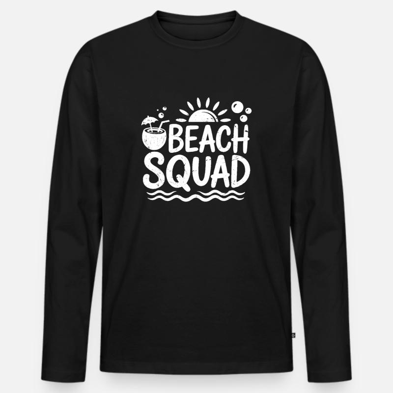 beach squad - Männer Premium Bio Langarmshirt - Schwarz