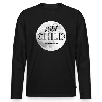 Wild child Adventures - Männer Premium Bio Langarmshirt - Schwarz - Vorne - Nico (187cm)