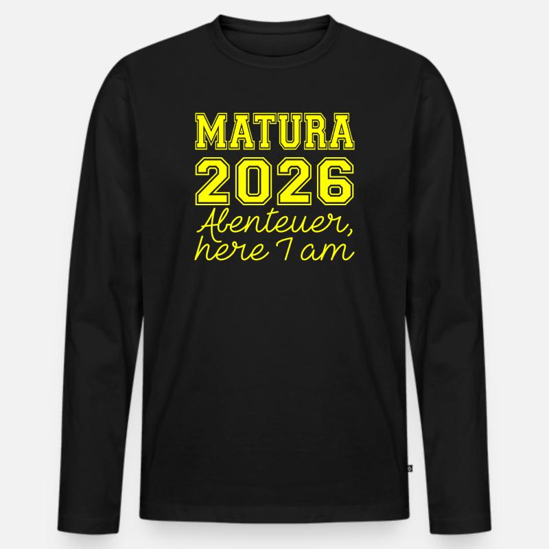 Matura 2026 Spruch - T-shirt manches longues Premium bio Homme - noir