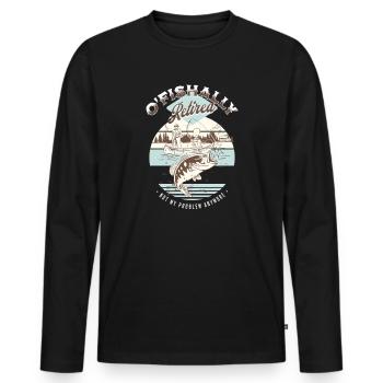 Ofishally Retired Fishing - Men's Premium Organic Long Sleeve Shirt - black - Front - Nico (187cm)