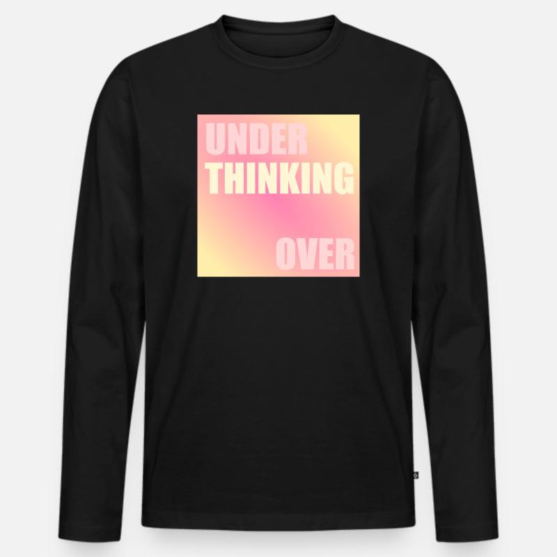 Denken - Männer Premium Bio Langarmshirt - Schwarz