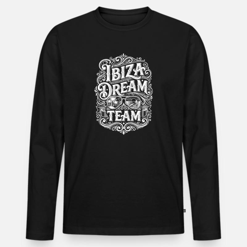 Ibiza Dream Team - Männer Premium Bio Langarmshirt - Schwarz