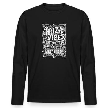 Ibiza Vibes - Men's Premium Organic Long Sleeve Shirt - black - Front - Nico (187cm)