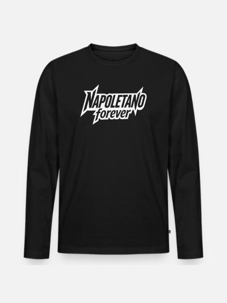 Napoletano Forever - Napoli Logodesign - Männer Premium Bio Langarmshirt - Schwarz