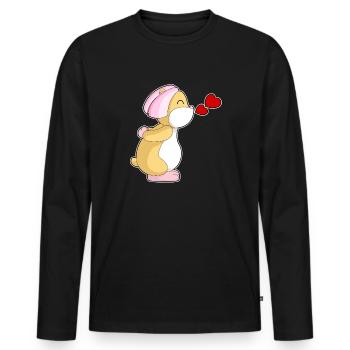 Hamster Bridal Veil Wedding - Men's Premium Organic Long Sleeve Shirt - black - Front - Nico (187cm)