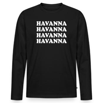 Havana - Men's Premium Organic Long Sleeve Shirt - black - Front - Nico (187cm)