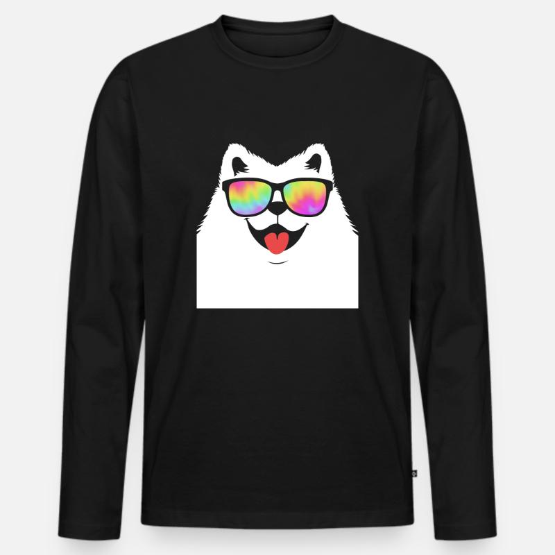 Samojede - Männer Premium Bio Langarmshirt - Schwarz