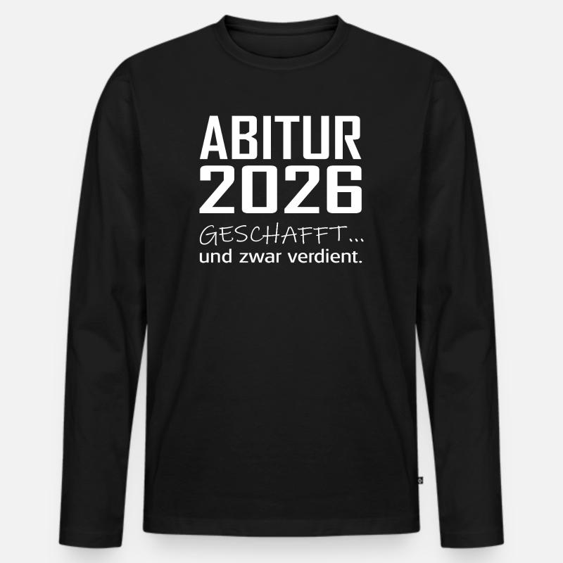 Abi - Männer Premium Bio Langarmshirt - Schwarz
