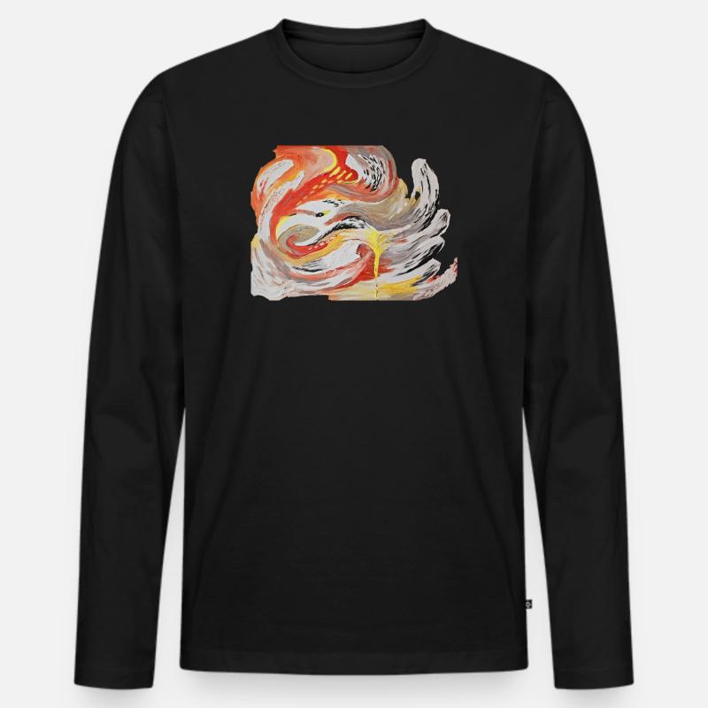 PHÖNIX  - Männer Premium Bio Langarmshirt - Schwarz