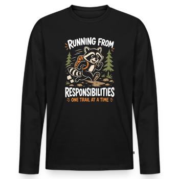 Fuir les responsabilités - Un sentier à la fois - T-shirt manches longues Premium bio Homme - noir - Devant - Nico (187cm)