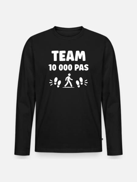 Equipe 10 000 Pas – Défi Marche - T-shirt manches longues Premium bio Homme - noir
