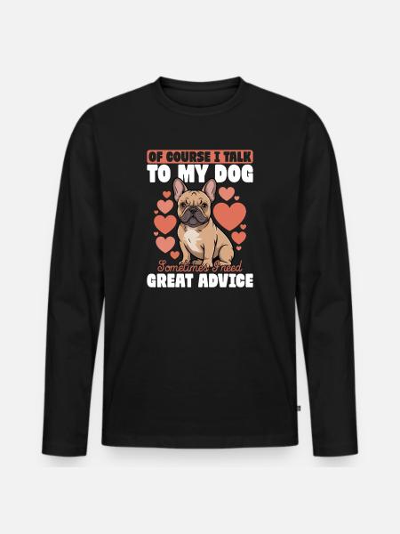 French Bulldog Frenchie Dog Breed - Men's Premium Organic Long Sleeve Shirt - black