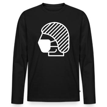 Filet à cheveux et masque facial, médecin, infirmière - T-shirt manches longues Premium bio Homme - noir - Devant - Nico (187cm)