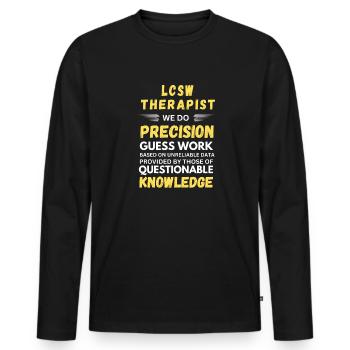Thérapeute LCSW Précision Devinette Drôle Social - T-shirt manches longues Premium bio Homme - noir - Devant - Nico (187cm)