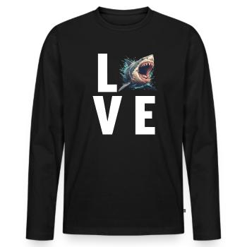 Great White Shark Great White Shark - Men's Premium Organic Long Sleeve Shirt - black - Front - Nico (187cm)