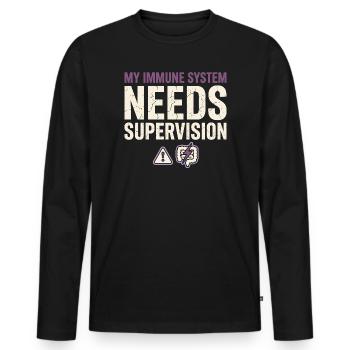 Crohn's disease, Crohn's disease, Ibd-krieger - Men's Premium Organic Long Sleeve Shirt - black - Front - Nico (187cm)