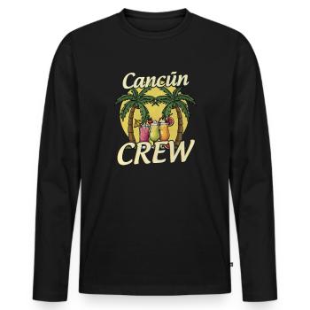Cancun Crew - Männer Premium Bio Langarmshirt - Schwarz - Vorne - Nico (187cm)