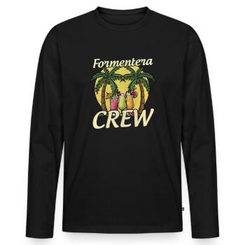 Équipe de Formentera - T-shirt manches longues Premium bio Homme - noir - Devant - Nico (187cm)