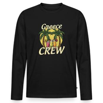 Greece Crew - Männer Premium Bio Langarmshirt - Schwarz - Vorne - Nico (187cm)