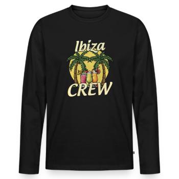 Équipage Ibiza - T-shirt manches longues Premium bio Homme - noir - Devant - Nico (187cm)