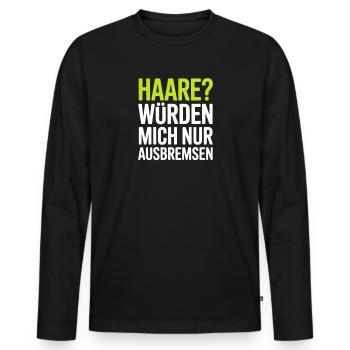 Glatze Glatzenträger Glatzkopf Geschenk - Männer Premium Bio Langarmshirt - Schwarz - Vorne - Nico (187cm)