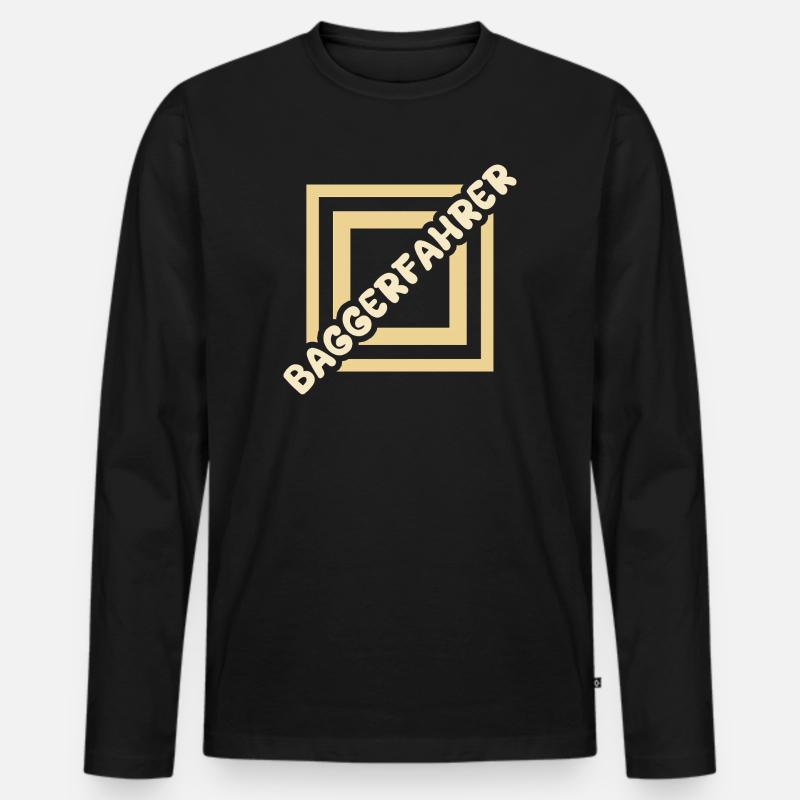 Baggerfahrer - Männer Premium Bio Langarmshirt - Schwarz