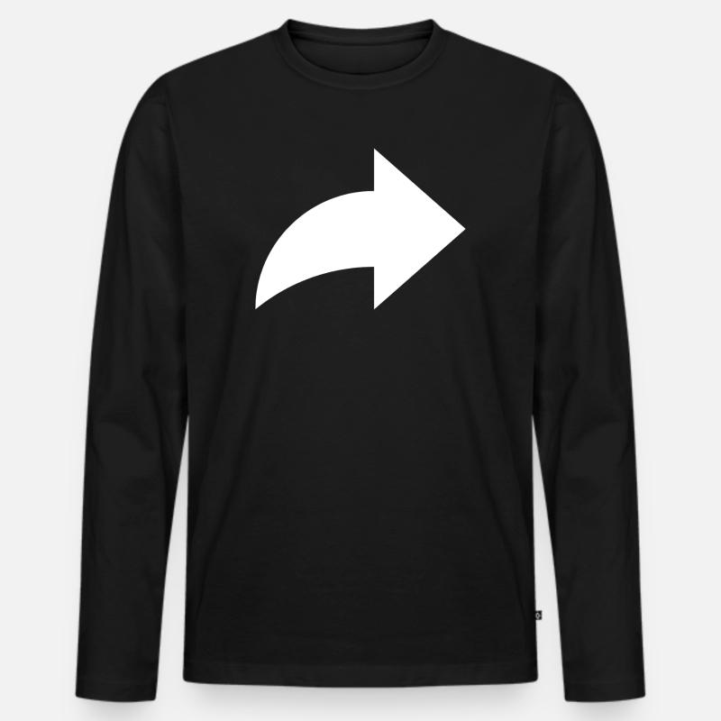 Pfeil, share - Männer Premium Bio Langarmshirt - Schwarz