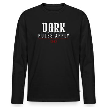 Règles sombres s’appliquent – mode de vie alternatif - T-shirt manches longues Premium bio Homme - noir - Devant - Nico (187cm)