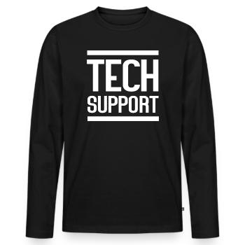 Soutien technique Logo en gras - T-shirt manches longues Premium bio Homme - noir - Devant - Nico (187cm)