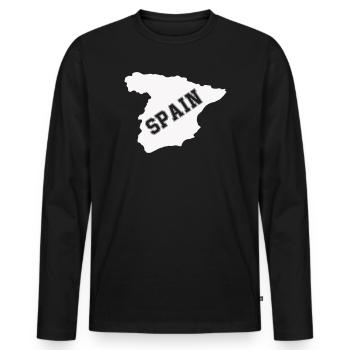 Espagne, Espagne - T-shirt manches longues Premium bio Homme - noir - Devant - Nico (187cm)