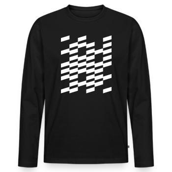 Diagonal Plaid Geometric design - Men's Premium Organic Long Sleeve Shirt - black - Front - Nico (187cm)