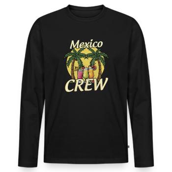 Mexiko Crew - Männer Premium Bio Langarmshirt - Schwarz - Vorne - Nico (187cm)