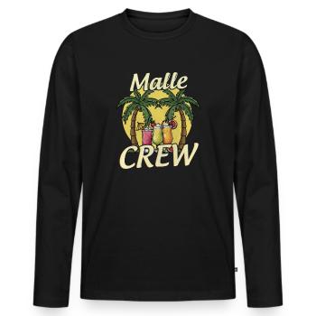 Malle Crew - T-shirt manches longues Premium bio Homme - noir - Devant - Nico (187cm)
