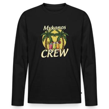 Équipage Mykonos - T-shirt manches longues Premium bio Homme - noir - Devant - Nico (187cm)