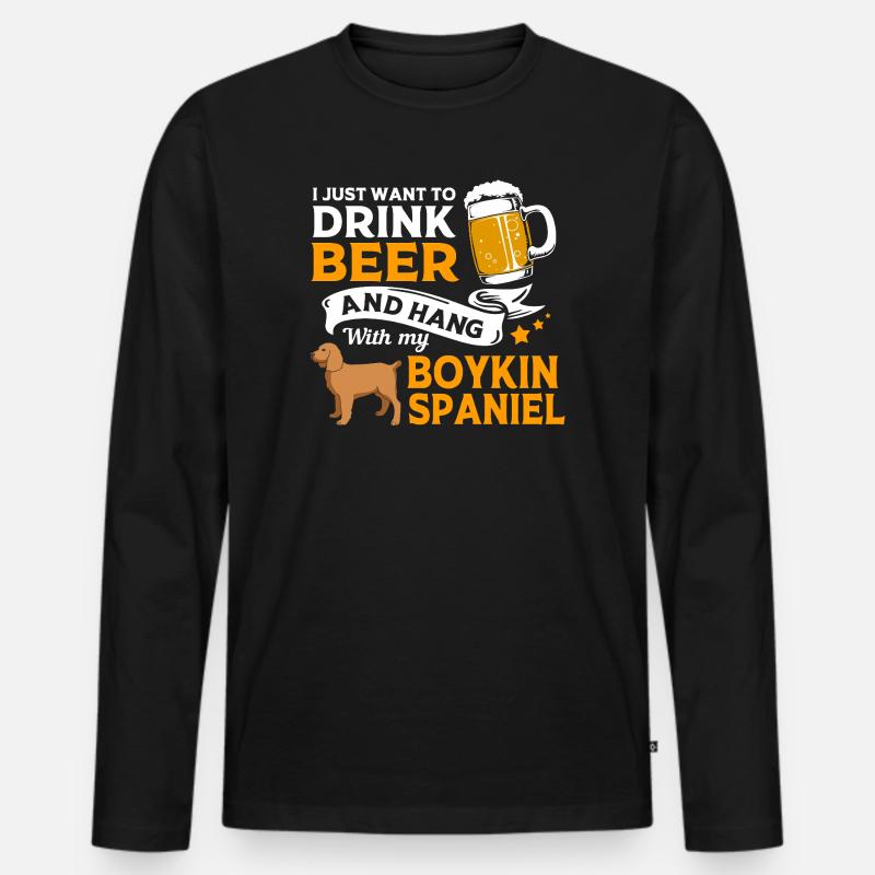 Boykin Spaniel - Männer Premium Bio Langarmshirt - Schwarz