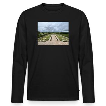 Jardin français du Château de Chambord - T-shirt manches longues Premium bio Homme - noir - Devant - Nico (187cm)