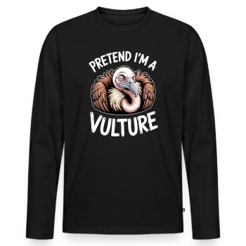 Vulture Sayings Vulture Funny Vulture Gift - Men's Premium Organic Long Sleeve Shirt - black - Front - Nico (187cm)