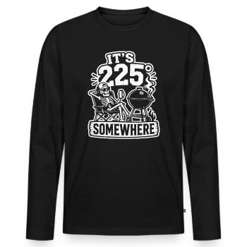 It's 225° Somewhere BBQ Grill Skelett - Männer Premium Bio Langarmshirt - Schwarz - Vorne - Nico (187cm)