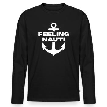 Feeling Nauti - Men's Premium Organic Long Sleeve Shirt - black - Front - Nico (187cm)