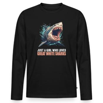 Great White Shark Great White Shark - Men's Premium Organic Long Sleeve Shirt - black - Front - Nico (187cm)